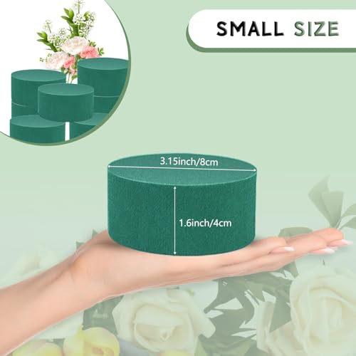 SupKing 8 Pcs Floral Foam Blocks 3.15" Round Green Wet Dry Flower Foam Florist Plant Foam for Fresh Artificial Flower Arrangements image 7