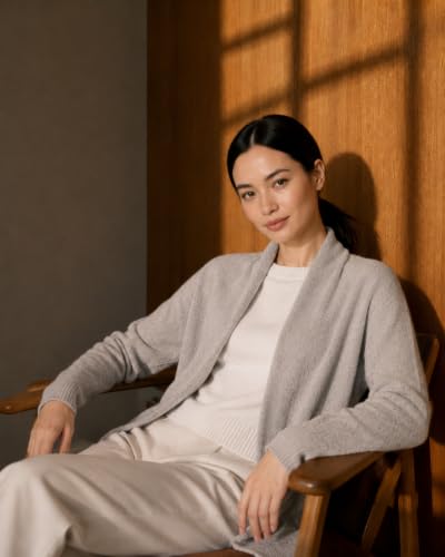 Image of State Cashmere Lightweight Mid-Thigh Cashmere Cardigan 100% Pure Cashmere Sweater Cashmere Wraps for Women