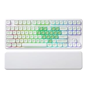 YUNZII Teclado mecánico inalámbrico B87, QMK/VIA programable, diseño TKL 87 teclas, BT/2.4G/USB-C, montaje de junta de intercambio en caliente RGB retroiluminado para juegos con reposamuñecas para Win