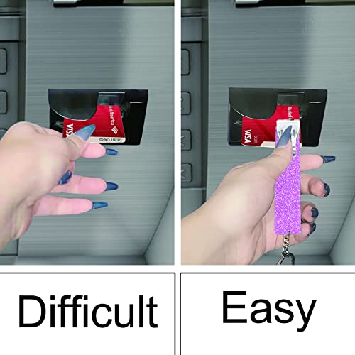 Image of 3PCS Credit Card Puller, Cute Debit Bank Card Grabber for Long Nails ATM Keychain Women with Plastic Clip