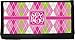 Pink & Green Argyle Canvas Checkbook Cover (Personalized)