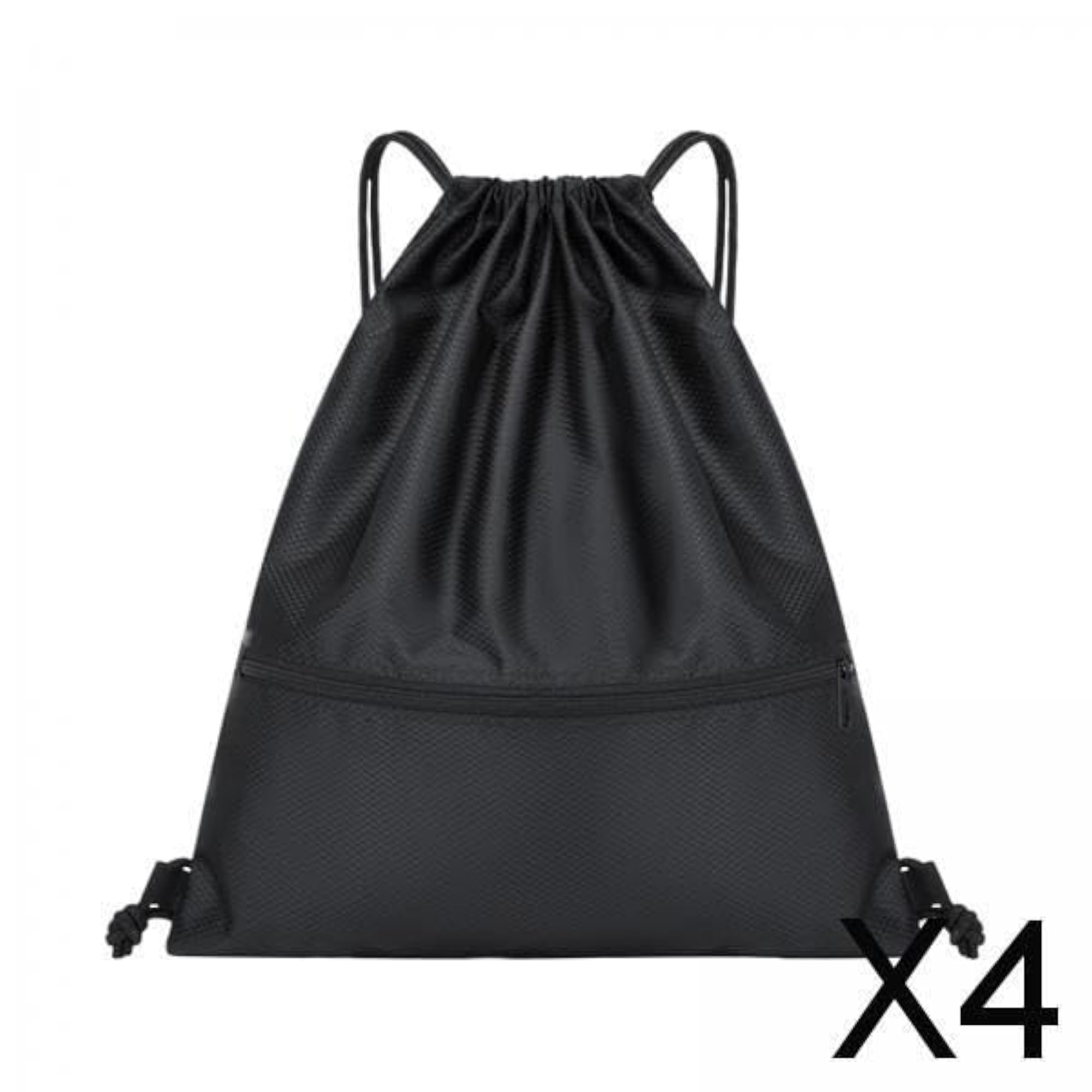 Casual Black Drawstring Backpack for Sports and Travel