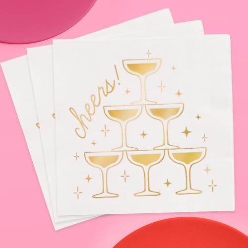 Image for Fetti Gold Foil Cheers Napkins