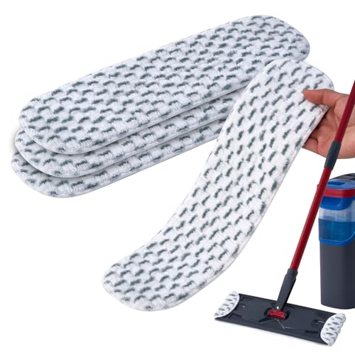 YANGYUQI Mikrofaser Ersatzbezug für Vileda H2PrO Bodenwischer Waschbar & Wiederverwendbar Entfernt hartnäckigem Schmutz Wischbezug für alle Hartböden 4er Pack (Power-Reiniger Set)