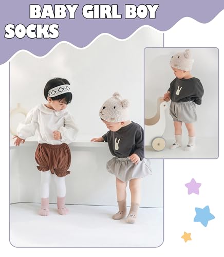 Yebing Baby Socks Toddlers Socks Baby Toddler Girls Boys Non Slip Grips Socks with Grippers Cotton Gifts Socks2