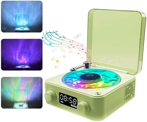 Giradischi Bluetooth Waves Con Luci RGB - Altoparlante Retro, Modalità Rumore Bianco, Compatibile Con TF/AUX - 2