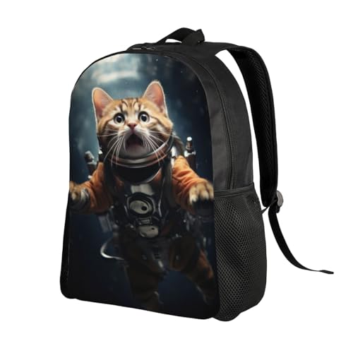 Comfort Fit Unisex Cat Astronaut Space Backpack Durable for Daily Commute & Travel Adventures 16 Inch2