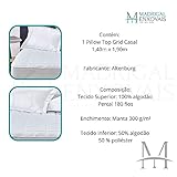 Pillow Top Casal Altenburg Grid Percal 180 Fios Branco glide