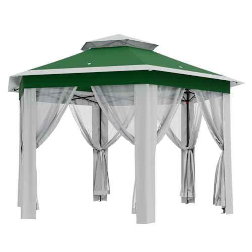 Pop-Up Gazebo, Outdoor Canopy Tent with Mosquito Netting, Double Vented