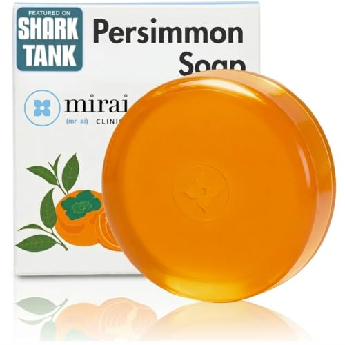 Mirai Clinical Persimmon Soap Bar for Old People Smell - Nonenal® Solution - Japanese Persimmon and Green Tea Extract - For Men and Women - Gentle on All Skin Types - Natural Body Odor Soap