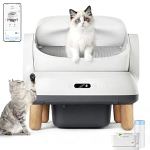 JUMMICO Elektrisches Katzenklo selbstreinigend mit 8 Sensoren, offenes Design und APP-Steuerung, elektrische Katzentoilette XXL als automatisches Katzenklo für große Katzen und Mehrkatzenhaushalte