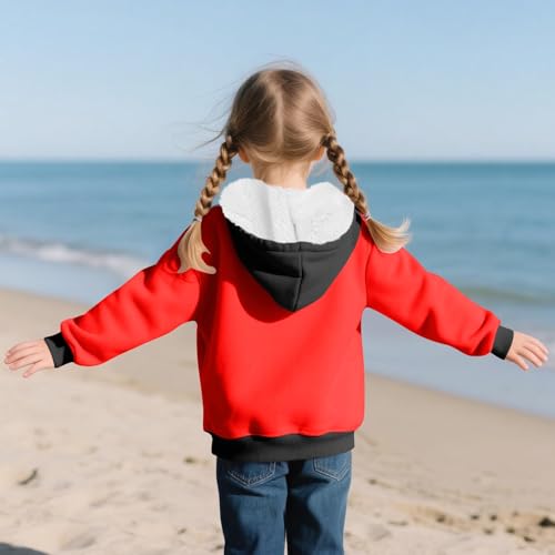 Girls Hoodie Zip Up Hooded Jackets Sherpa Lined Coat Long Sleeve Sweatshirt Winter Hoodies Warm Fuzzy Fleece Clothes4
