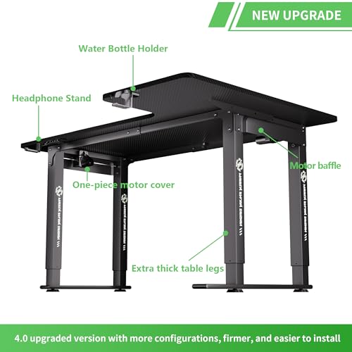Klobel X-Win 63 Inches L-Shaped Electric Standing Desk, Dual Motor Height Adjustable Stand Up Corner Desk, Sit to Stand Workstation, Carbon Fiber Top