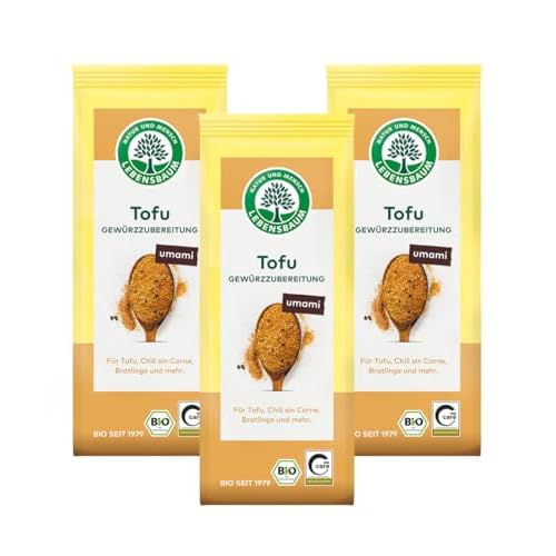 LEBENSBAUM 3 x Tofu Gewürz, Bio Umami Gewürz, 3 er Set Gewürzzubereitung Tofu, Bio Gewürzpulver 3 x 60 g