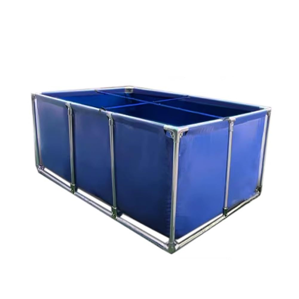 Générique Bâche Souple en PVC pour Bassin à Poissons avec Cadre en Acier, Aquarium Hors Sol Pliable, Panneau de visualisation, Bassin ornemental et réserve d'eau, vanne de vidange (150 x 100 x 90 cm)