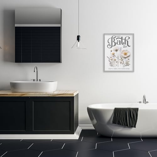 Poster encadré fleurs pressées Hot Bath cadre noir déco murale 50x40 - 2