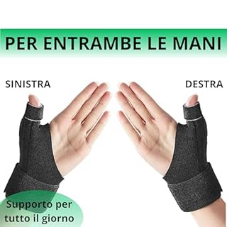 DALLAR Tutore Pollice regolabile per entrambe le mani - Supporto Stabilizzante e Immobilizzante per Polso - Trattamento per Rizoartrosi, Tenosinovite di De Quervain, Artrite o Distorsioni
