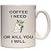 Tazza in ceramica di Star Wars con Yoda e scritta “Coffee I need” da 325 ml