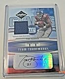Tiki Barber 2006 Leaf Limited Trademarks Game Used Jersey Auto 03/15 Signed Card - Football Game...