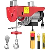 VIVOHOME Electric Hoist, 110V 440 Lbs Winch with Remote Control, Zinc-Plated Steel Wire Hoist for Garage, Warehouses, Factories 38ft Lifting Height with Emergency Stop Switch ETL Listed