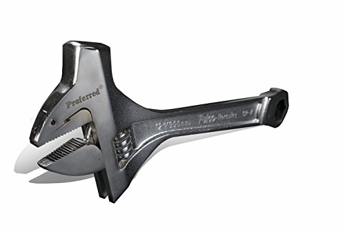 Proferred T10001 Mining Adjustable Wrench With Hammer, Chrome Finish, 12" #TOP2