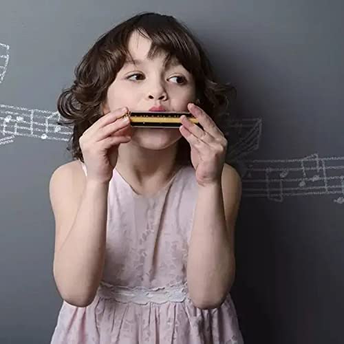 Farcaya Harmonica For Kids Students Beginners Adults Blues Harp Diatonic C Key 10 Holes 20 Tones Metal Mouth Organ With Hard Case And Cleaning Cloth (Gold) #TOP5