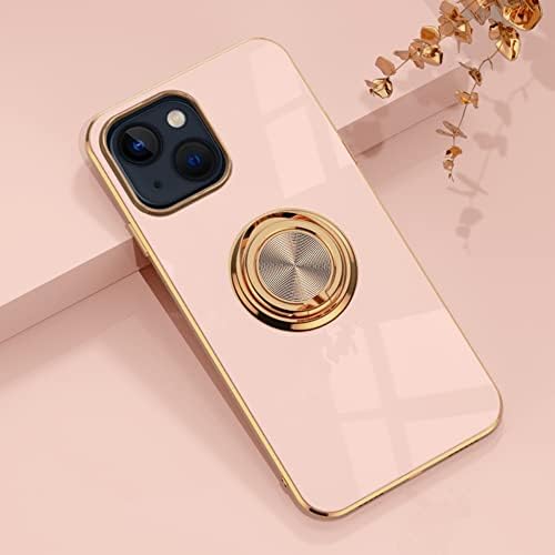 EYZUTAK Electroplated Magnetic Ring Holder Case, 360 Degree with Rotation Metal Finger Ring Holder Magnet Car Holder Soft Silicone Shockproof Cover for iPhone 11 6.1 inch - Purple