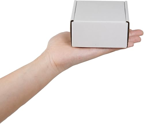 Miniatura 41 de Paquete de 50 cajas de envío pequeñas de 6 x 4 x 1 pulgadas, cajas de cartón corrugado blanco, caja de embalaje de correo móvil Blanco,Negro -,Marrón