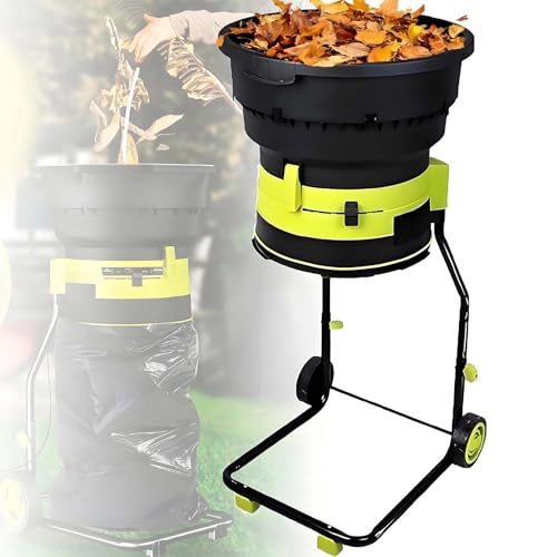 LYNNEYING Tritafoglie Elettrico,Biotrituratore Senza Lame Motore 2500W,Riduzione 17:1,Tramoggia 54cm,Gran Granulometria Regolabile,Ideale per Compostaggio Efficiente,Gestione Rifiuti(Powercord*60m)