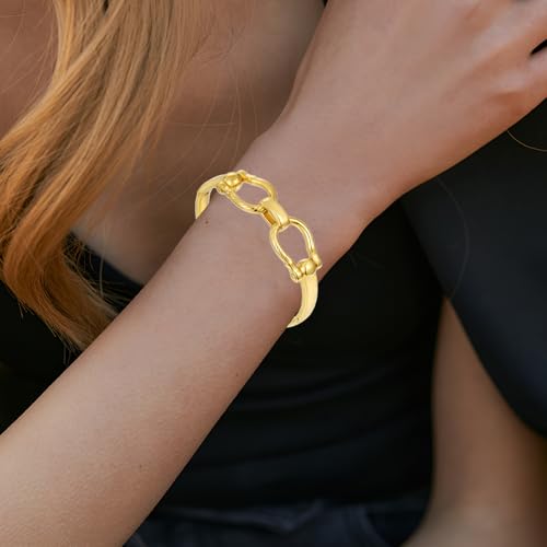 Gold Chunky Bangle Bracelets for Women Simple Twisted Textured Cuff Bangle Wide Square Bangle Bracelet Minimalist Bracelet3