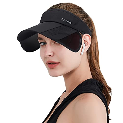 Sombrero tipo visera con ala ancha ajustable para mujer