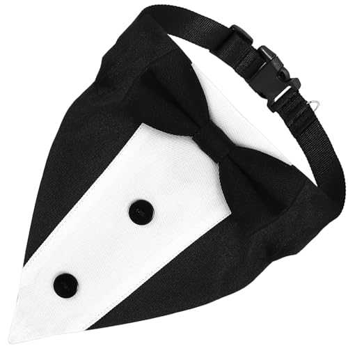 Qianyu Roupa formal para cães, smoking, casamento, bandana, com gravata borboleta, noivado, aniversá