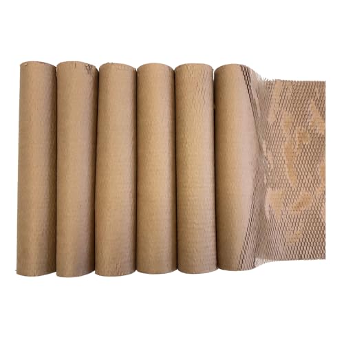 RECYCOOL Braunes Wabenpapier 40cm x 20m 6 Rollen |...
