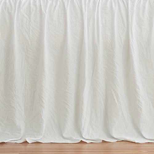 Sweet Home Collection Bedspreads Ruffle Skirt 3 Piece Shabby Chic Ultra Soft Oversized Coverlet Bedding Cover With Shams Set, Queen, Ivory #TOP5