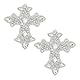 SUPERFINDINGS 2 Stück Kristall Patches Silber Strass Kreuz Applikation Bastel Und Nähflache Patches Dekoriertes DIY Nähen Mit Glitzernden Gürtel Applikationen Scrapbooking Handtasche Kleidung