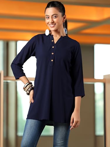 Image of Libas Womens Solid Viscose Straight Kurti for Women Suit