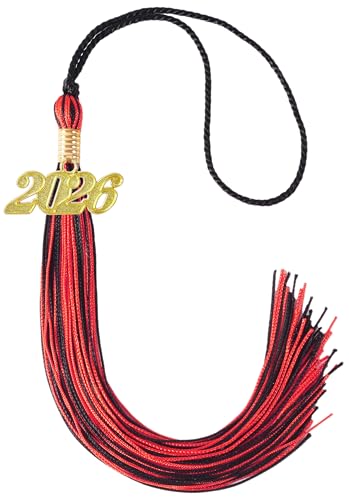 Image of Red and Black Graduation Tassel 2026 for Grad Cap and Graduation Ceremony Accessory Decoration