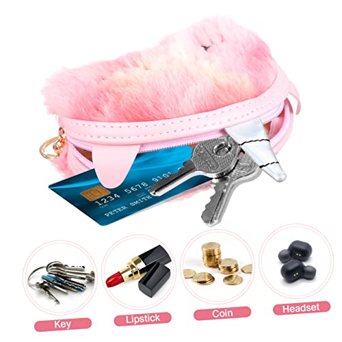 2pcs Unicorn Coin Purses Animal Pouches Zipper Keychain Pouches for School Travel3