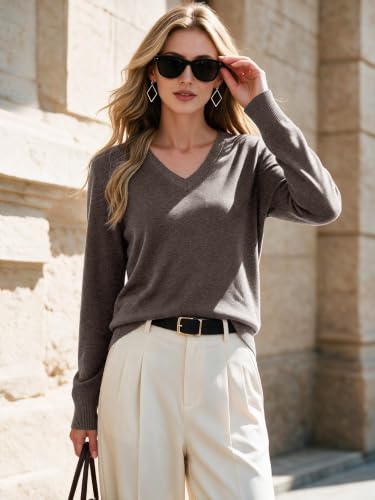 Chocolate Brown Tops for Women V Neck Fall Sweaters 2026 Trendy Coffee S - image 3