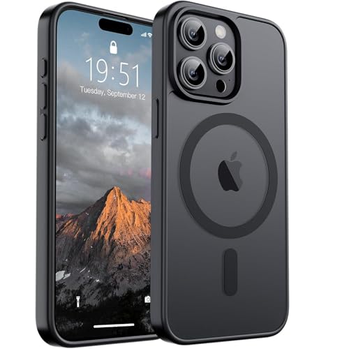 Best-HUB Back Cover for iPhone 12 Pro Max Compatible with Mag-Safe Smoke Back | Shockproof Design | Hard Transparent Back Case (Black Smoke Mag-Safe)