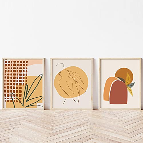 Cuadros abstractos de pared modernos para decorar habitaciones vacias con arte boho