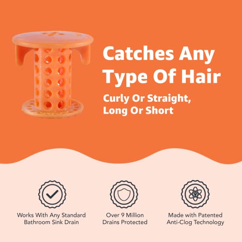 Sinkshroom The Revolutionary Sink Drain Protector Hair Catcher/Strainer/Snare, Orange #TOP2