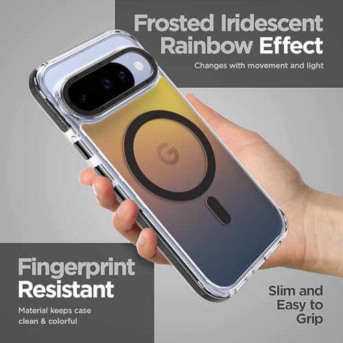 Image of Magnetic Case for Google Pixel 10 /10 Pro [Compatible with Magsafe] [Cute Fashion Fluorescent Design] Shockproof Slim Translucent Matte Case for Pixel 10 /10 Pro 6.3 inch, Black