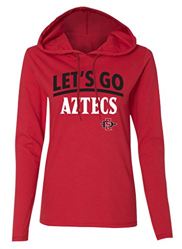 NCAA San Diego State Aztecs Women's Long Sleeve Hooded T-Shirt, Red, Small