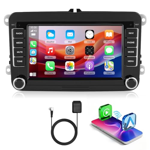 ESSGOO [4+64G] Android 15 Autoradio pour VW Golf 5/6, T5, Passat, Polo, Touran, Tiguan, Caddy, Seat, Skoda – Écran Tactile 7