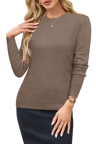 Image of Arach&Cloz Women's Soft Knit Sweater Fall Dressy Casual Pullover Tops