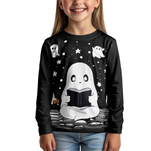 Image of Long Sleeve Shirts for Girls Casual Crewneck Tops Fall Winter Outfits for 3-16 Years Old