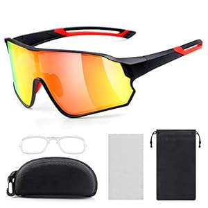 laxikoo Sportbrille Polarisierte Sonnenbrille Fahrradbrille für Herren und Damen mit UV400 Schutz Radbrille für…