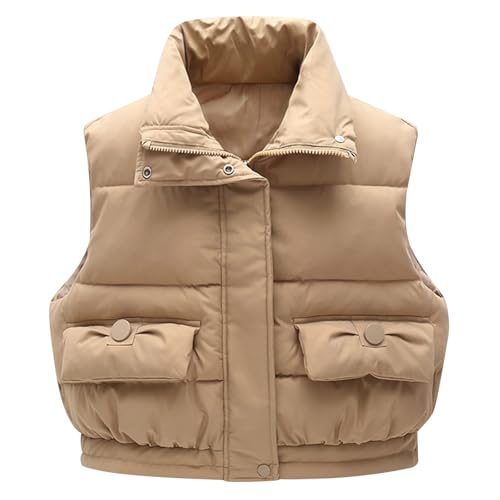 Boys Girls Down Vest Padded Warm Quilted Winter Coat For Kids And Teens Outerwear Layer 2025 Puffer Vest Sleeveless Jacket2