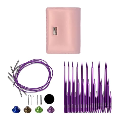 Aiguilles à tricoter circulaires interchangeables 3-6 mm avec étui